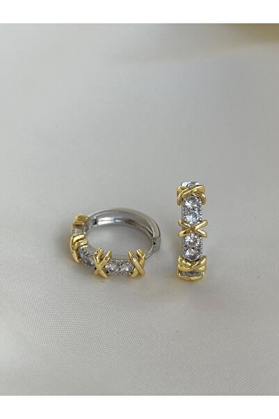 GİS JEWELRY Taşlı X Küpe