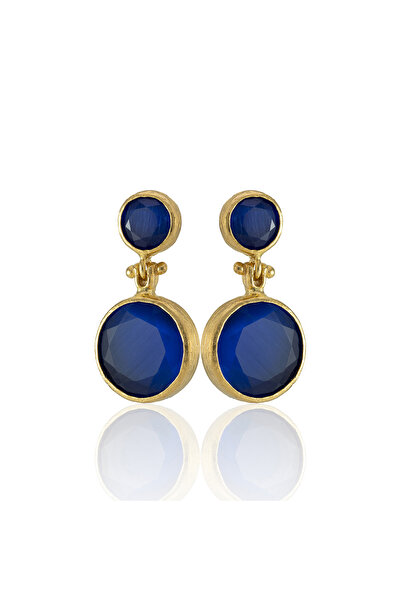 Design by Kadir Kadir Jewellery 22 Ayar Altın Kaplama Kadın Taşlı Küpe -El İşçiliği Ve Hipoalerjenik Küpe