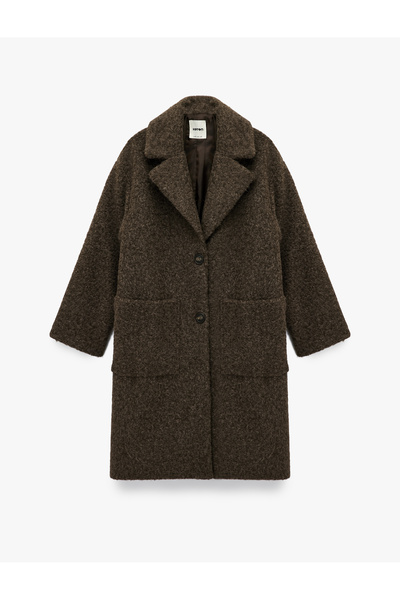 Koton Μακρυμάνικο παλτό με διπλό στήθος με κουμπιά και τσέπες