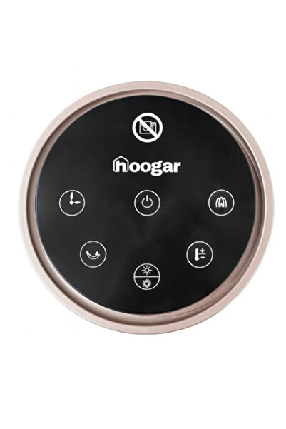 Hoogar German 2071 L Black Oval Seri OLED Şömineli Ekran Dijital Kule Tipi Seramik Fanlı Isıtıcı 80 CM