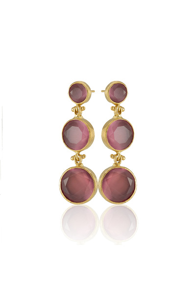 Design by Kadir Kadir Jewellery 22 Ayar Altın Kaplama Vintage Küpe -El İşçili...