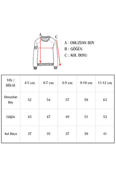 SHAKER CLOTHES Oversize Kalıp Uzun Kollu 3 İplik Şardonsuz Basic Unisex Çocuk Sweatshirt