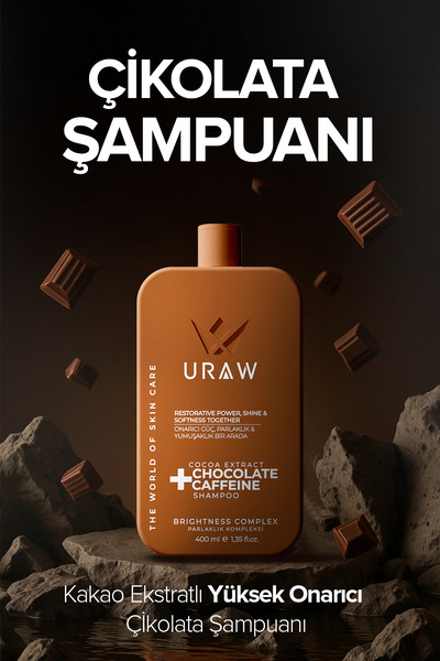 Uraw Chocolate Caffeine Shampoo ( Kakao Ekstratlı Yüksek Onarıcı Çikolata Şampuanı )