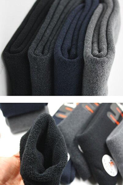 KARDEŞLER ÇORAP Мъжки хавлиени памучни зимни многоцветни чорапи Термо 4 бр