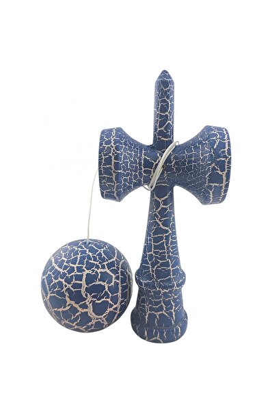 Bibilel Kids Kendama X Kendama Profesională Cracată, Lemn – 18 cm, Albastru/Alb