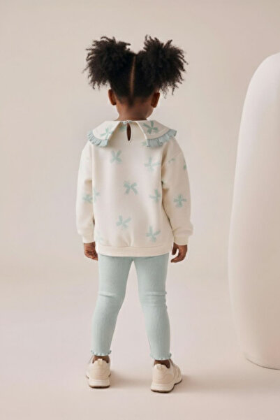 Minipodyum Κοριτσίστικο κολάν με βολάν με γιακά μωρού διπλό σετ