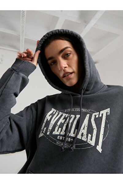 EVERLAST Authentic Boxing Wmn Oversize Antrasit Kadın Kapüşonlu Sweatshirt