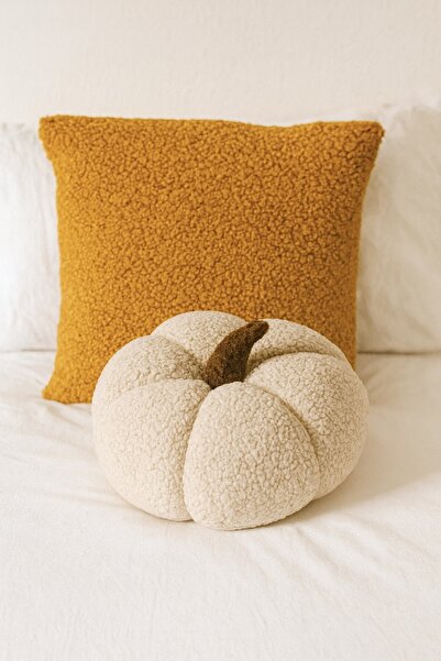 Madame Clean Home Teddy Decorative Pumpkin Pillow and Inner-Filled Cushion