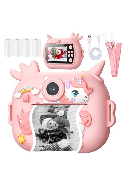 VALA Aparat foto copii cu printare, VALA® 4K UNICORN, Camera duala fata-spate...