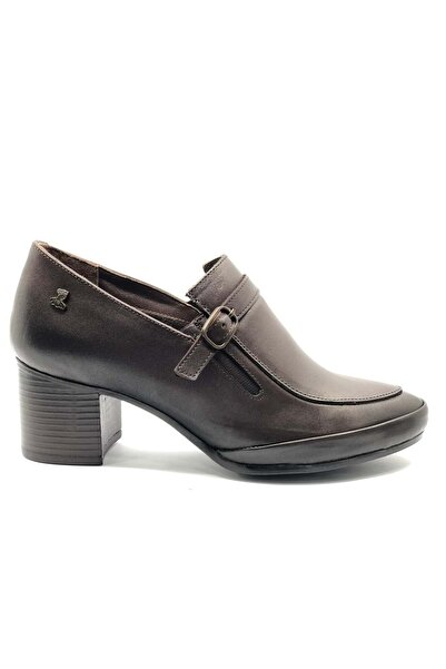 Venüs Bexus Genuine Leather Comfort Orthopedic Women's Heeled Shoes Brown