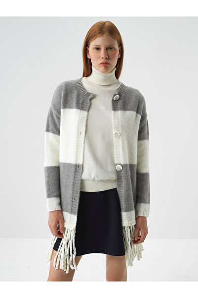 Xint Kadın Ekru Yumuşak Dokulu Oversize Hırka