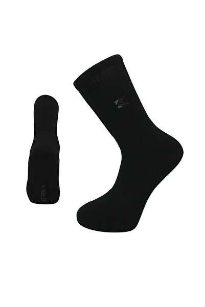 KARDEŞLER ÇORAP Men's Towel Cotton Winter Thick Black Socks Thermal 3 Pack