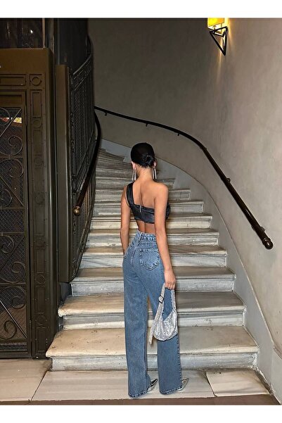 MADAME MELEK Design Pinterst Model Jeans Kalhoty Jeans Kalhoty Palazzo z dovozu látky