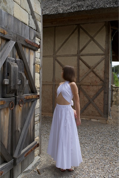 Tfifty Asymmetrical Hem Linen Skirt