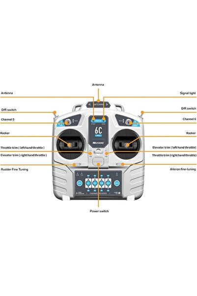 Robocombo Microzone MC6C Mini 2.4GHZ 6 Kanal Alıcı-Verici Drone Kumandası