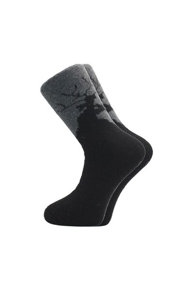 KARDEŞLER ÇORAP Men's Lambswool Thermal Wool Winter Towel Thick Multicolor Socks 4 Pack