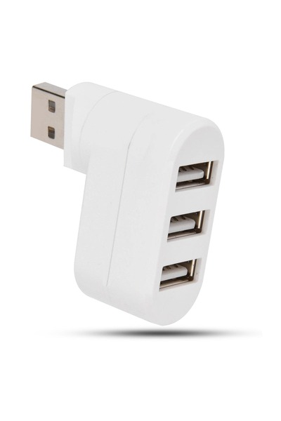 Timebox Hub USB extern 3 în 1, adaptor de port rotativ la 180 de grade, splitter USB 3.0, alb