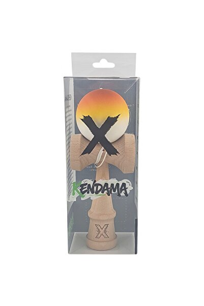 Bibilel Kids Kendama X Original, Professional, Bibilel, Wooden, Rubber Grip, 18 cm, Orange/Yellow/White Gradient
