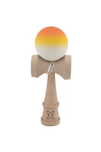 Bibilel Kids Kendama X Original, Professional, Bibilel, Wooden, Rubber Grip, 18 cm, Orange/Yellow/White Gradient