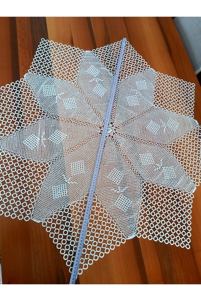 yörük tuhafiye 100 см дантелена покривка за маса - ръчно изработена и покривка за масичка