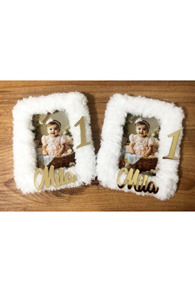 Xbedi Kız Bebek Peluş Çerçeve Doğum Günü Magnet 10 Adet