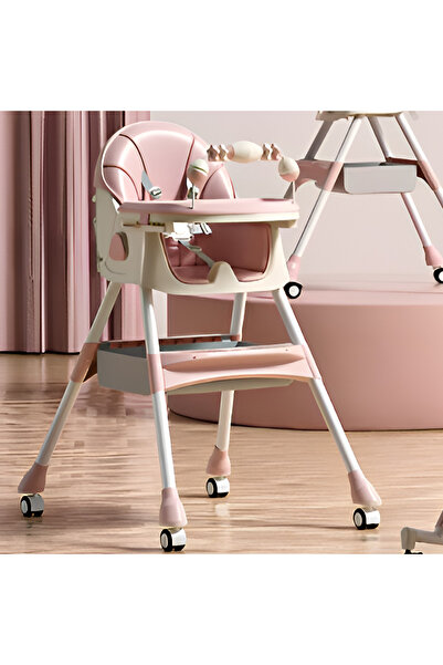 Toyska Baby and Child Dining Chair, Adjustable Backrest, Rocking Chair, Pink