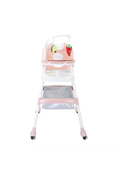 Toyska Foldable Children's Dining Chair with Wheels, 110 x 60 x 70 cm, Pink