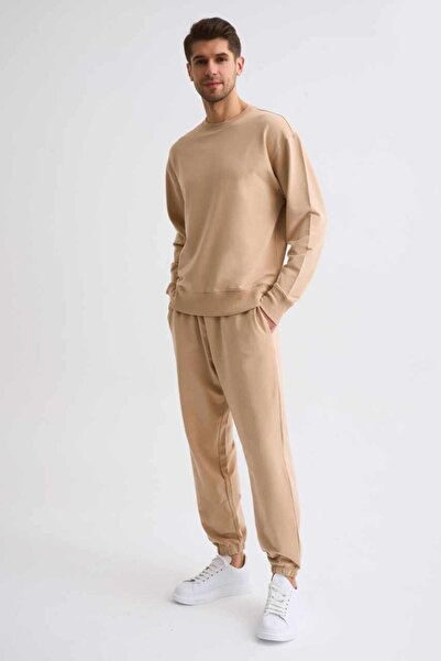THERECOLOR Beige Organic Sweatpants Men's Two Pockets