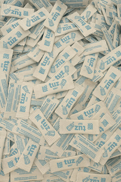 Özkan Ambalaj Temizlik ( 350-400 Adet ) Tek Kullanımlık Kullan At Kağıtlı Paketli Stick Tuz Paket Tuzu