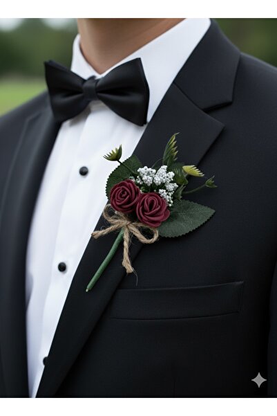 Neşeli Atölyem Damat Yaka Çiçeği Yaka İğnesi