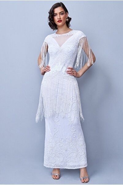 GATSBYLADY LONDON Ethel Maxi Wedding Gown in White