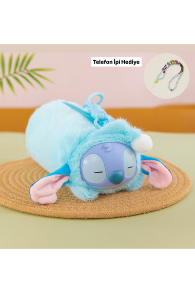 synshop Stitch Stiç Kuala Labubu Peluş Askılı Kalemlik Kalem Kutusu Oyuncak Çanta Cüzdan Makyaj Çantası