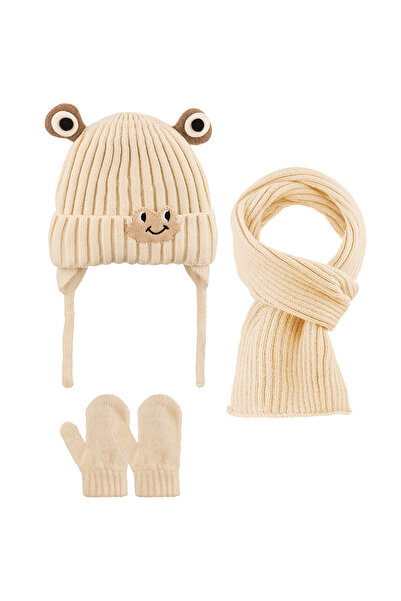 Aware Time Kitti 0-12 Months Baby Boy & Child Accessories Fleece Inside Scarf Beanie Gloves 3-Piece Set