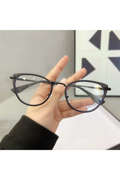 LOOKUP NEW Cat Eye 55 Ekartman Metal Şeffaf Kadın Erkek Unisex Mavi Işık Koru...