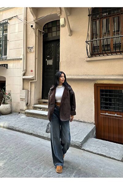 zoezoe Çoban Düğmeli Peluş Lamine Mont