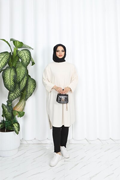 NİSUM MODA Bat Love Ribbed Tunic