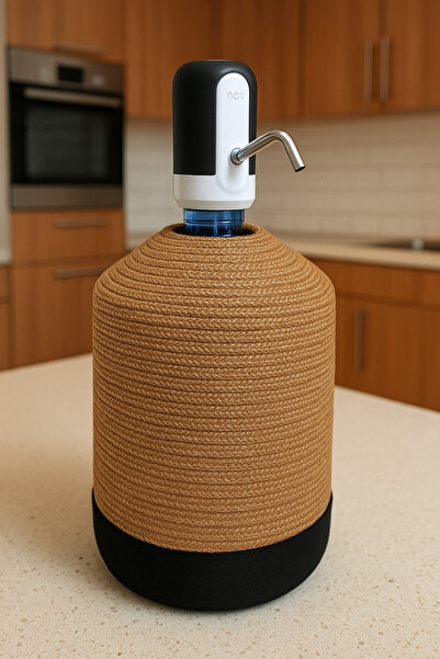 Efuliz Home Husă pentru dozator de apă cu aspect de paie de iută, husă elegantă și naturală pentru dozator de apă.