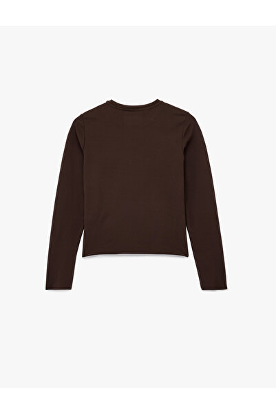 Koton Αθλητικό μπλουζάκι με μακρυμάνικο λαιμόκοψη Slim Fit