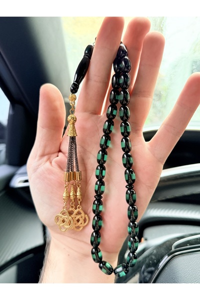 A-STİL TAKI Men's Turquoise Amber Prayer Beads with Gift Box