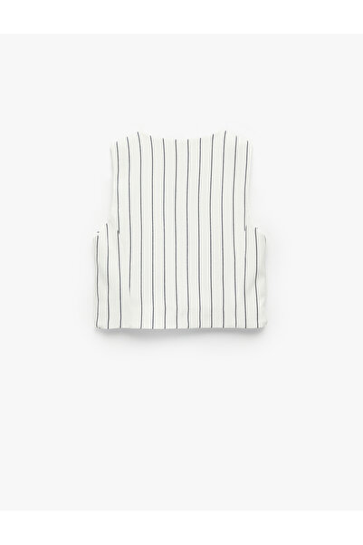 Koton Slim Fit V Neck Sleeveless Striped Crop Vest