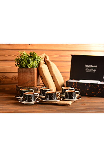 Bambum طقم فناجين قهوة سوداء ماركة إبرو بريستيج لـ 6 أشخاص