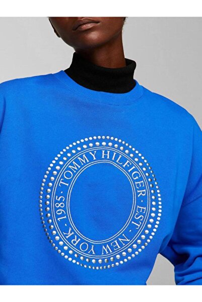 Tommy Hilfiger Bling Studded Logo Relaxed Fit Sweatshirt