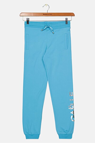 Gaelle Paris Kids Girl Brand Logo Sweatpants, Light Blue