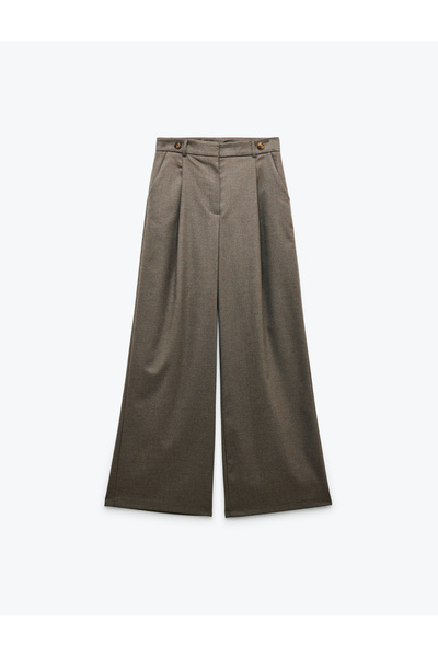 Koton Cepli Pile Detaylı Geniş Paça Yüksek Bel Palazzo Pantolon