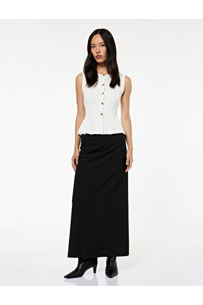 Koton Велосипедна комірця з ґудзиками, трикотажний жилет з пеплумом