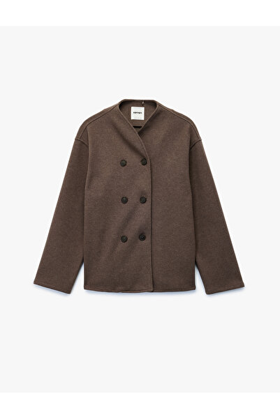 Koton Μακρυμάνικο μπουφάν με ψηλό γιακά με κουμπιά και διπλό στήθος