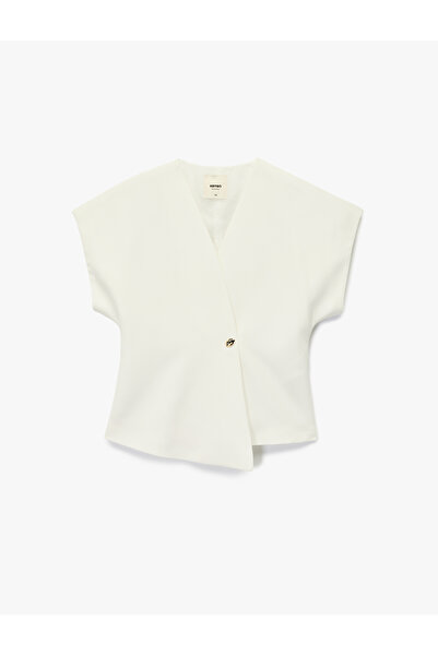 Koton Асиметричний безрукавний V-подібний комір, оверсайз жилет