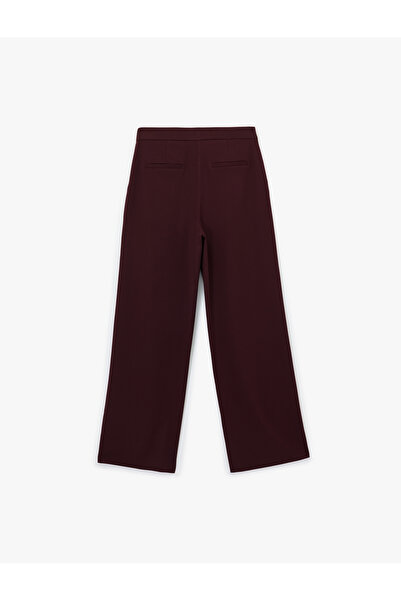 Koton Cepli Pile Detaylı Geniş Paça Kumaş Palazzo Pantolon