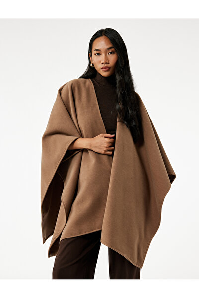 Koton Πόντσο με γιακά με μισό μανίκι με κασμίρ