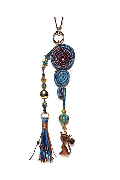 She Sells Çok Renkli Otantik Kedi Detaylı El Yapımı Çanta Anahtarlık Charmı